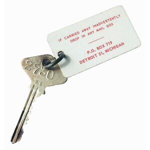 Vintage Sheraton Hotel Detroit MI Key & Fob #2730 Original USA